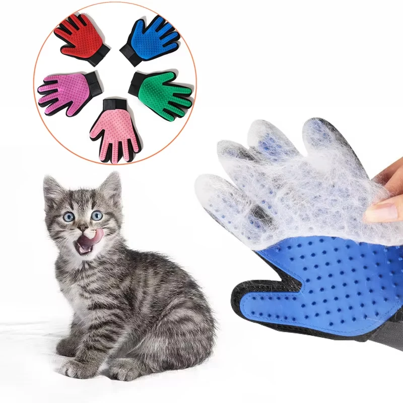 Rubber Glove Cleaning - Guanto per toelettatura gatti, spazzola per