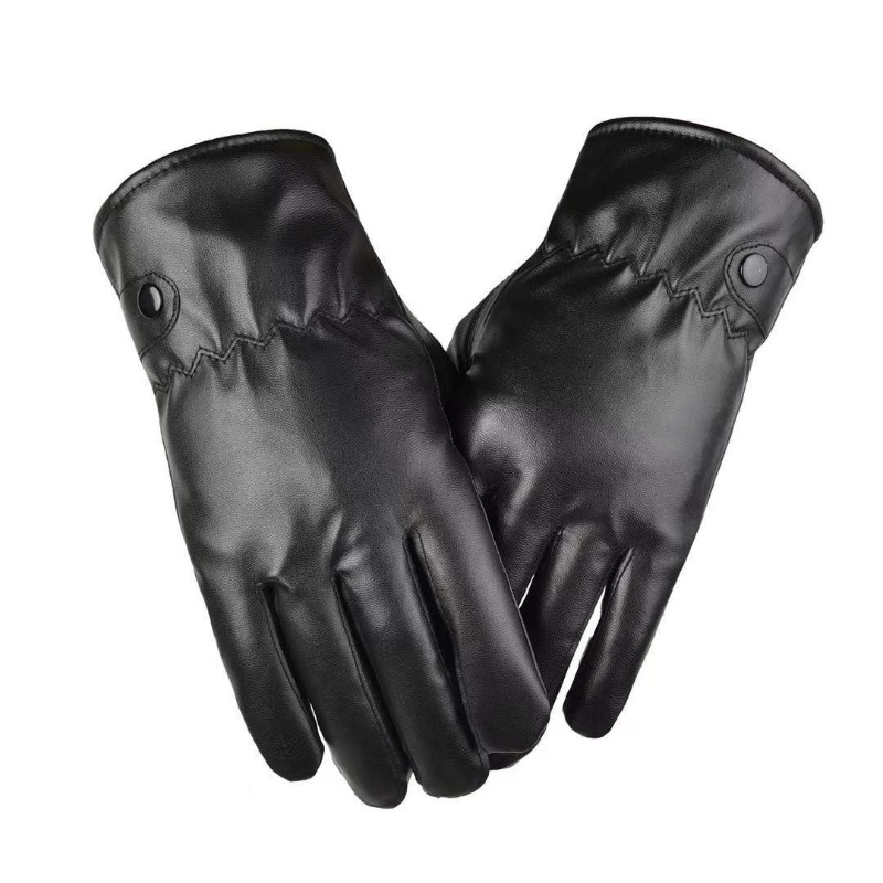 Leather Driving Glove - Guanti in pelle PU nera moda
