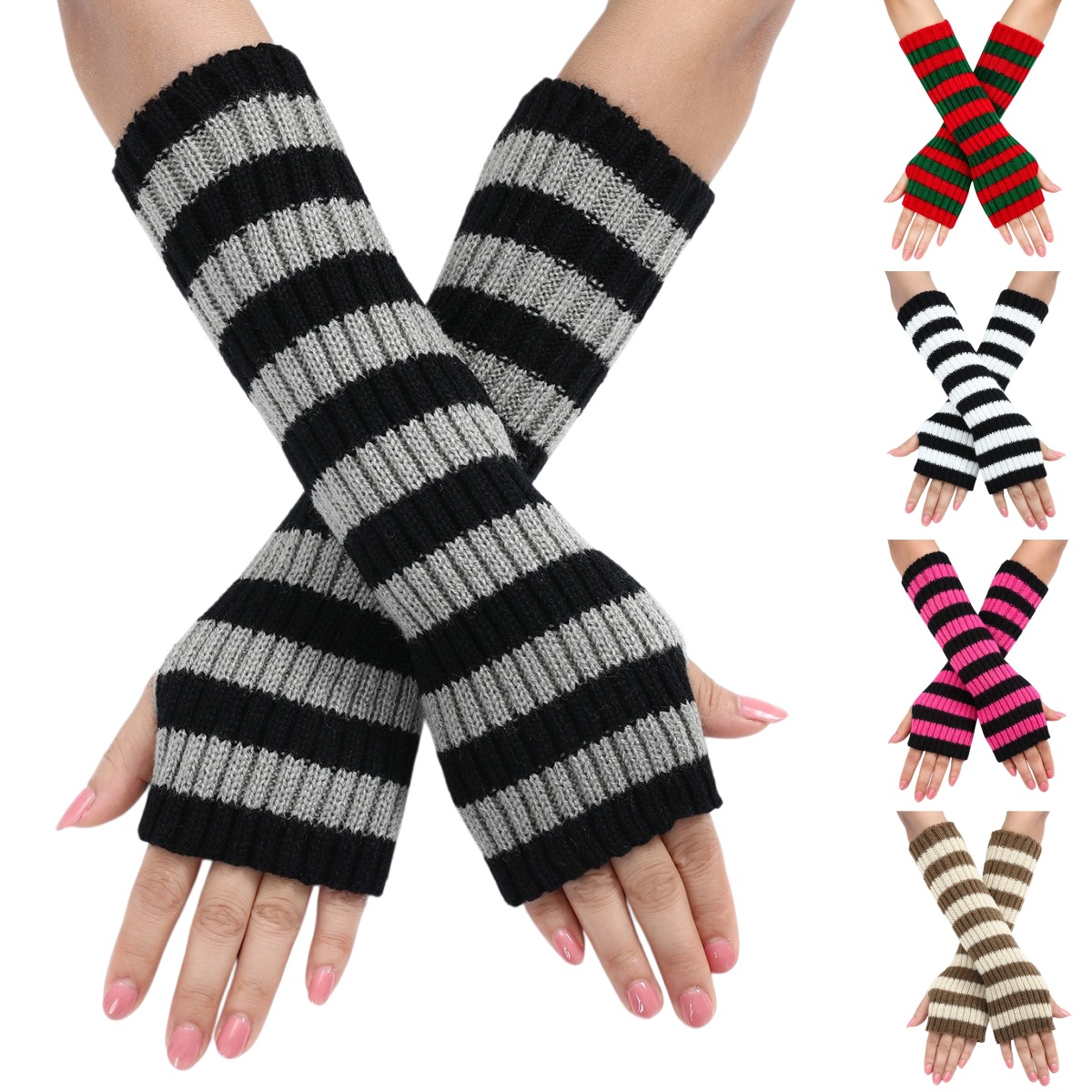 Scaldabraccia a Righe Y2K Senz - Fingerless Glove Knit recensione e prezzo